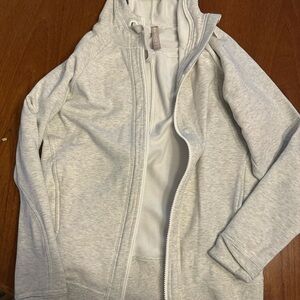 Athleta light gray full-zip hoodie